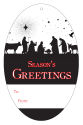 Vertical Oval Scene Nativity To From Christmas Hang Tag